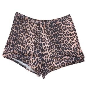 3XL Stretch Leopard Animal Print Highrise Short Shorts Loungewear Summer